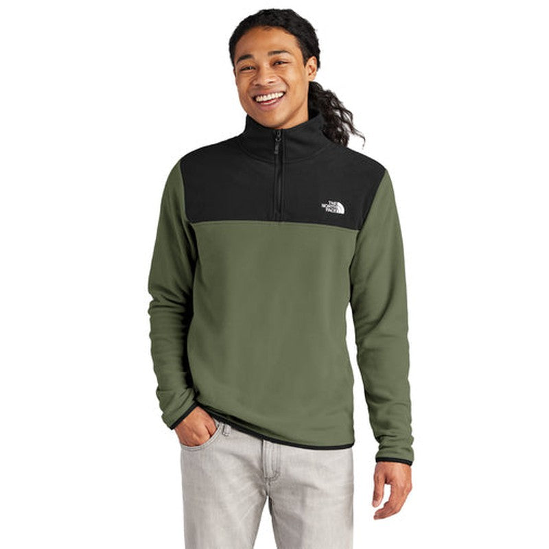 NEW The North Face® Glacier 1/4-Zip Fleece - New Taupe Green/TNF Black