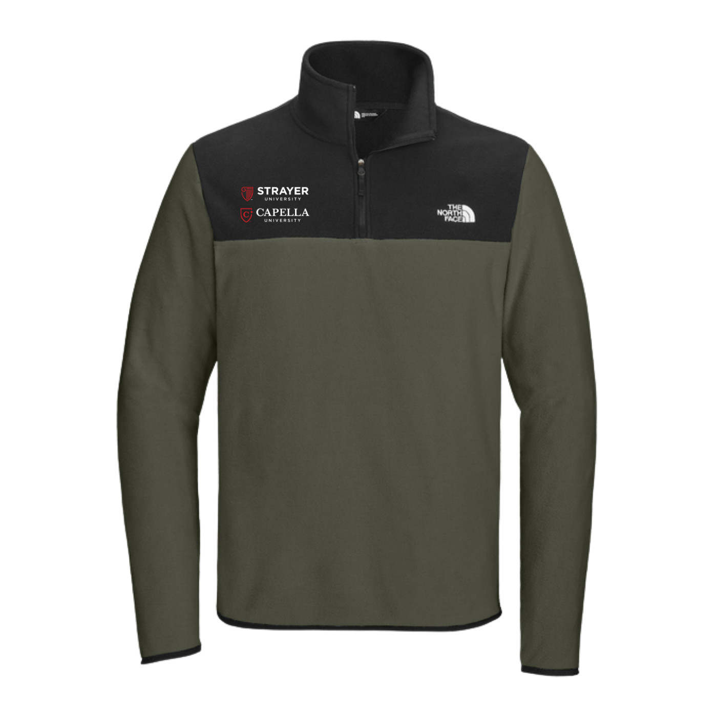NEW The North Face® Glacier 1/4-Zip Fleece - New Taupe Green/TNF Black