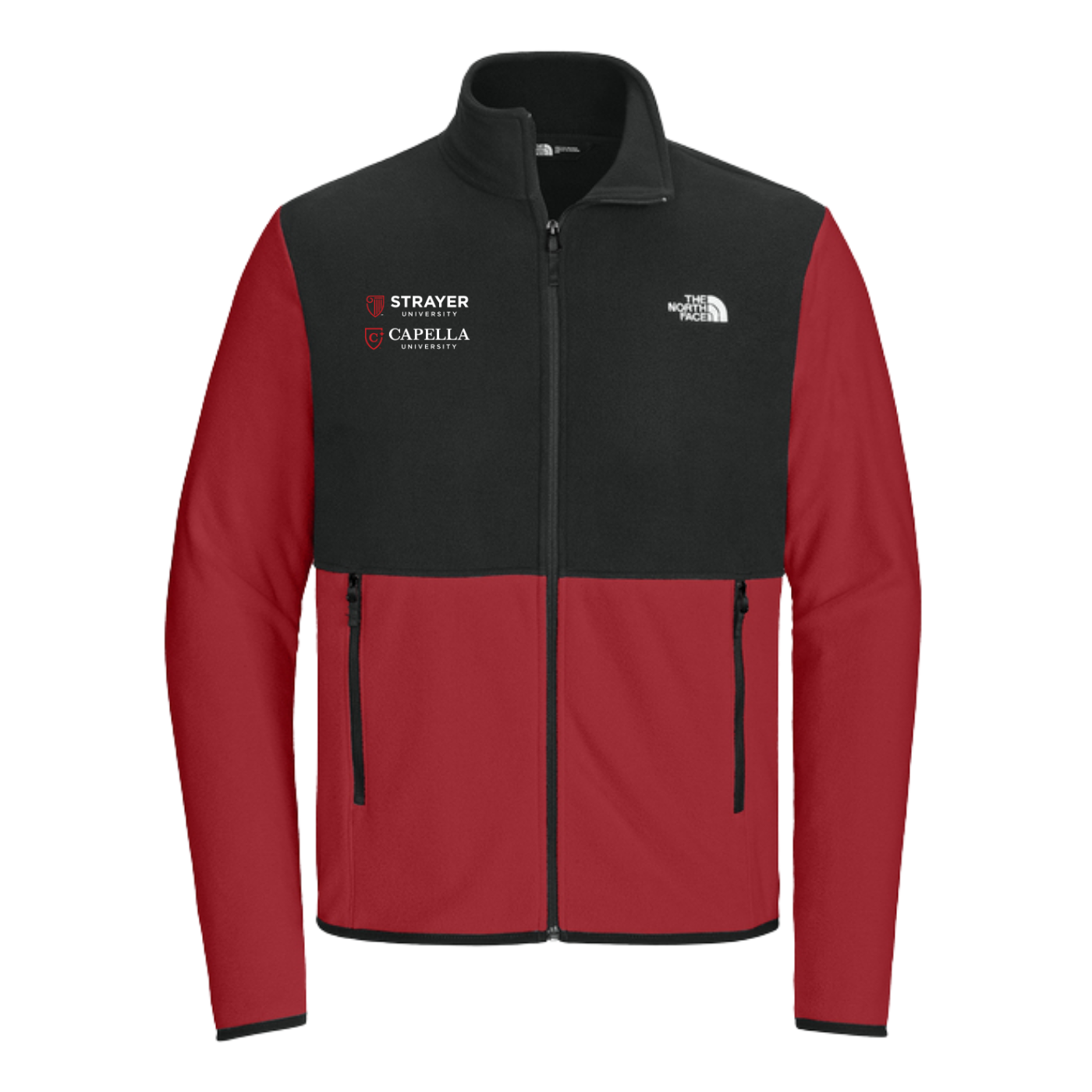 NEW The North Face® Glacier Full-Zip Fleece Jacket) - Rage Red/TNF Black