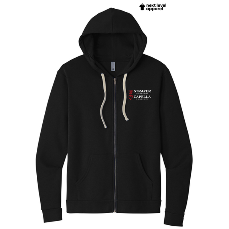 Next Level Apparel® Unisex Santa Cruz Zip Hoodie - Black
