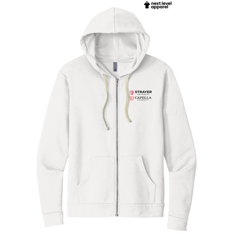 Next Level Apparel® Unisex Santa Cruz Zip Hoodie - White