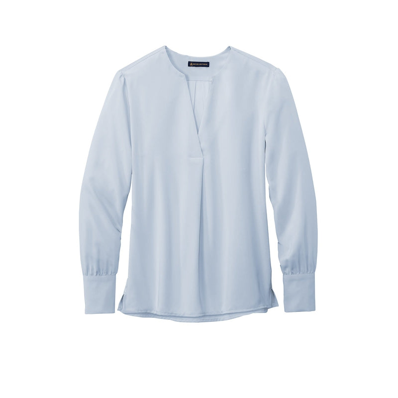 Brooks Brothers® Women’s Open-Neck Satin Blouse - Heritage Blue