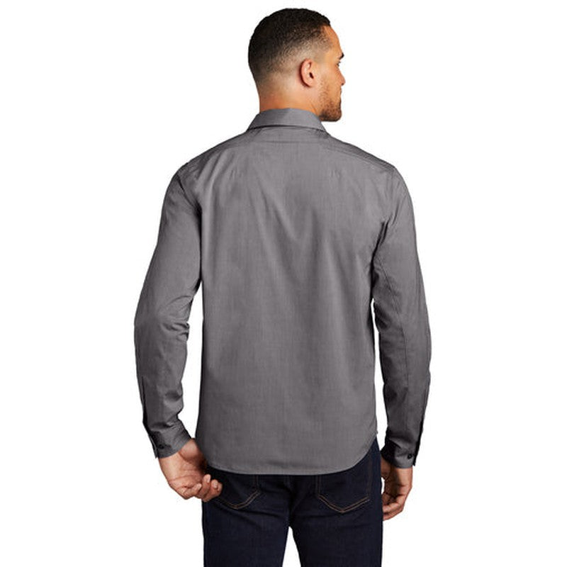 NEW OGIO® Commuter Woven Shirt - Gear Grey Heather