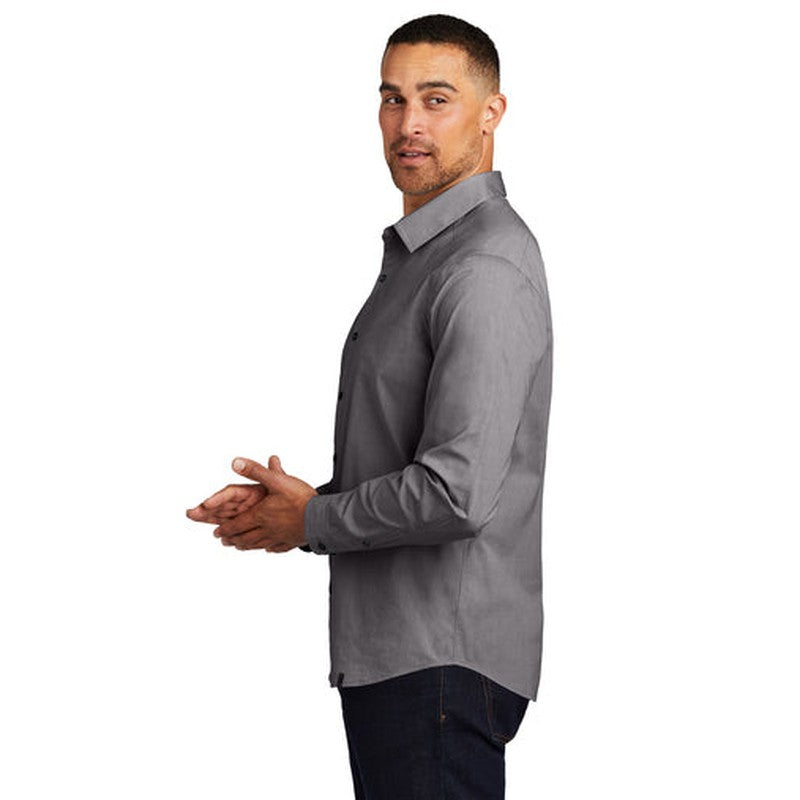 NEW OGIO® Commuter Woven Shirt - Gear Grey Heather