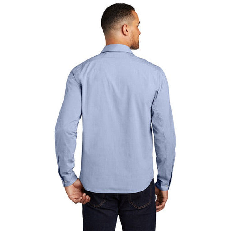 NEW OGIO® Commuter Woven Shirt - Metal Blue Heather