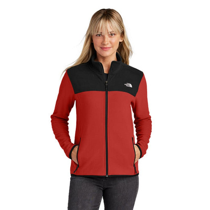 NEW The North Face® Ladies Glacier Full-Zip Fleece Jacket - Rage Red/TNF Black