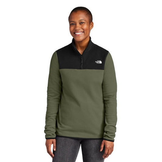 NEW The North Face® Ladies Glacier 1/4-Zip Fleece - New Taupe Green/TNF Black
