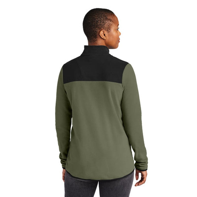 NEW The North Face® Ladies Glacier 1/4-Zip Fleece - New Taupe Green/TNF Black