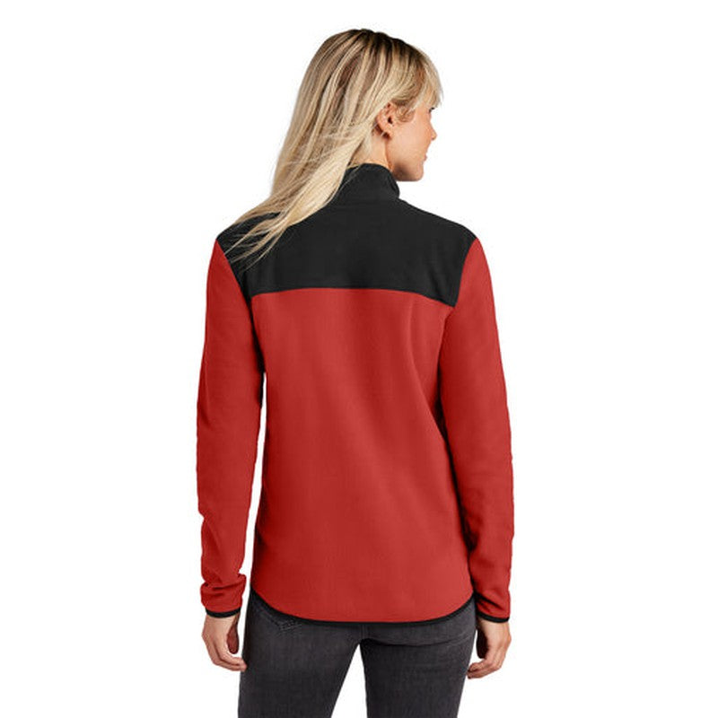 NEW The North Face® Ladies Glacier Full-Zip Fleece Jacket - Rage Red/TNF Black