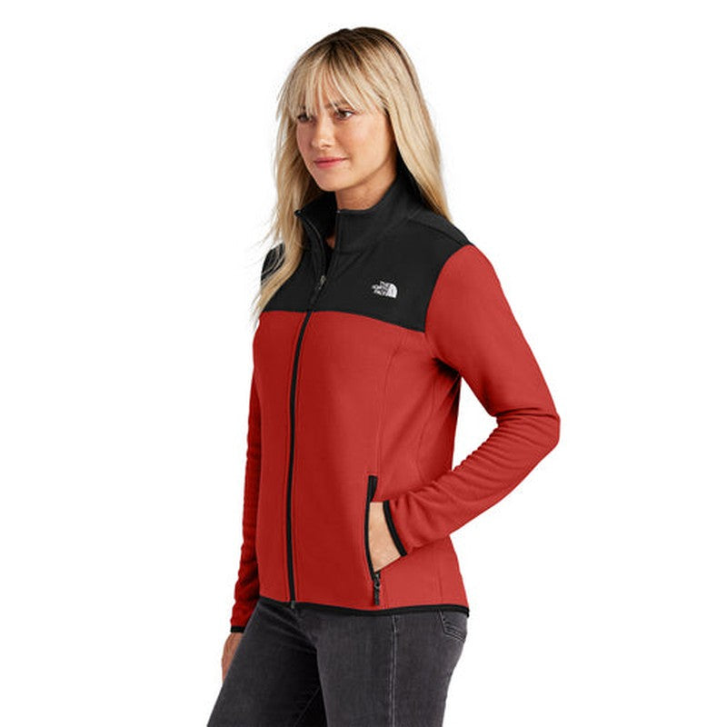 NEW The North Face® Ladies Glacier Full-Zip Fleece Jacket - Rage Red/TNF Black