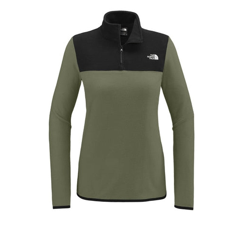 NEW The North Face® Ladies Glacier 1/4-Zip Fleece - New Taupe Green/TNF Black