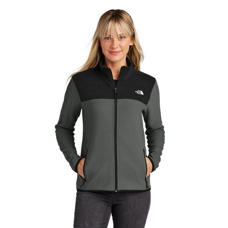 NEW The North Face® Ladies Glacier Full-Zip Fleece Jacket - Asphalt Grey/TNF Black