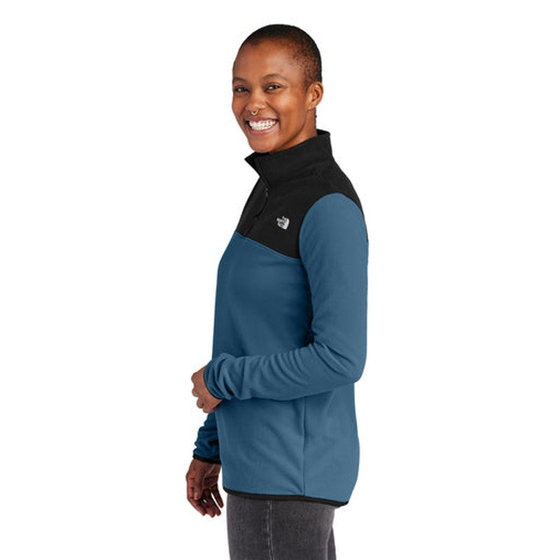 NEW The North Face® Ladies Glacier 1/4-Zip Fleece - Shady Blue/TNF Black