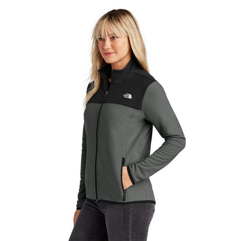 NEW The North Face® Ladies Glacier Full-Zip Fleece Jacket - Asphalt Grey/TNF Black