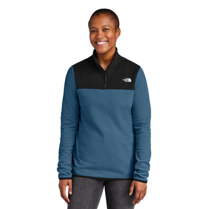 NEW The North Face® Ladies Glacier 1/4-Zip Fleece - Shady Blue/TNF Black