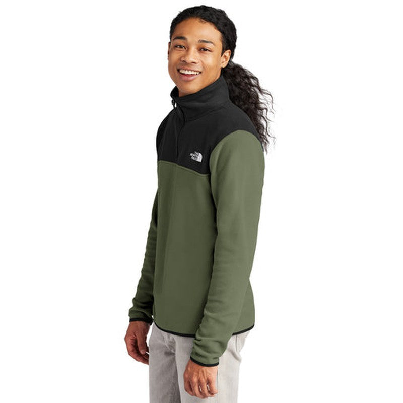 NEW The North Face® Glacier 1/4-Zip Fleece - New Taupe Green/TNF Black