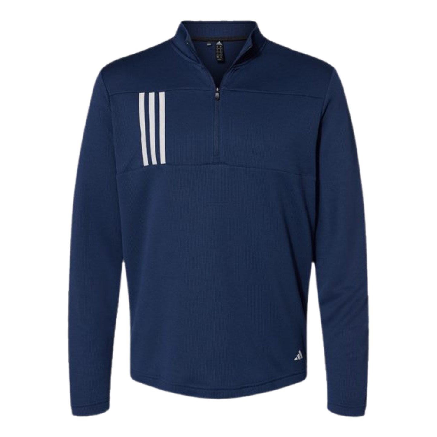NEW Adidas 3-Stripes Double Knit Quarter-Zip Pullover - Team Navy Blue/Grey Two