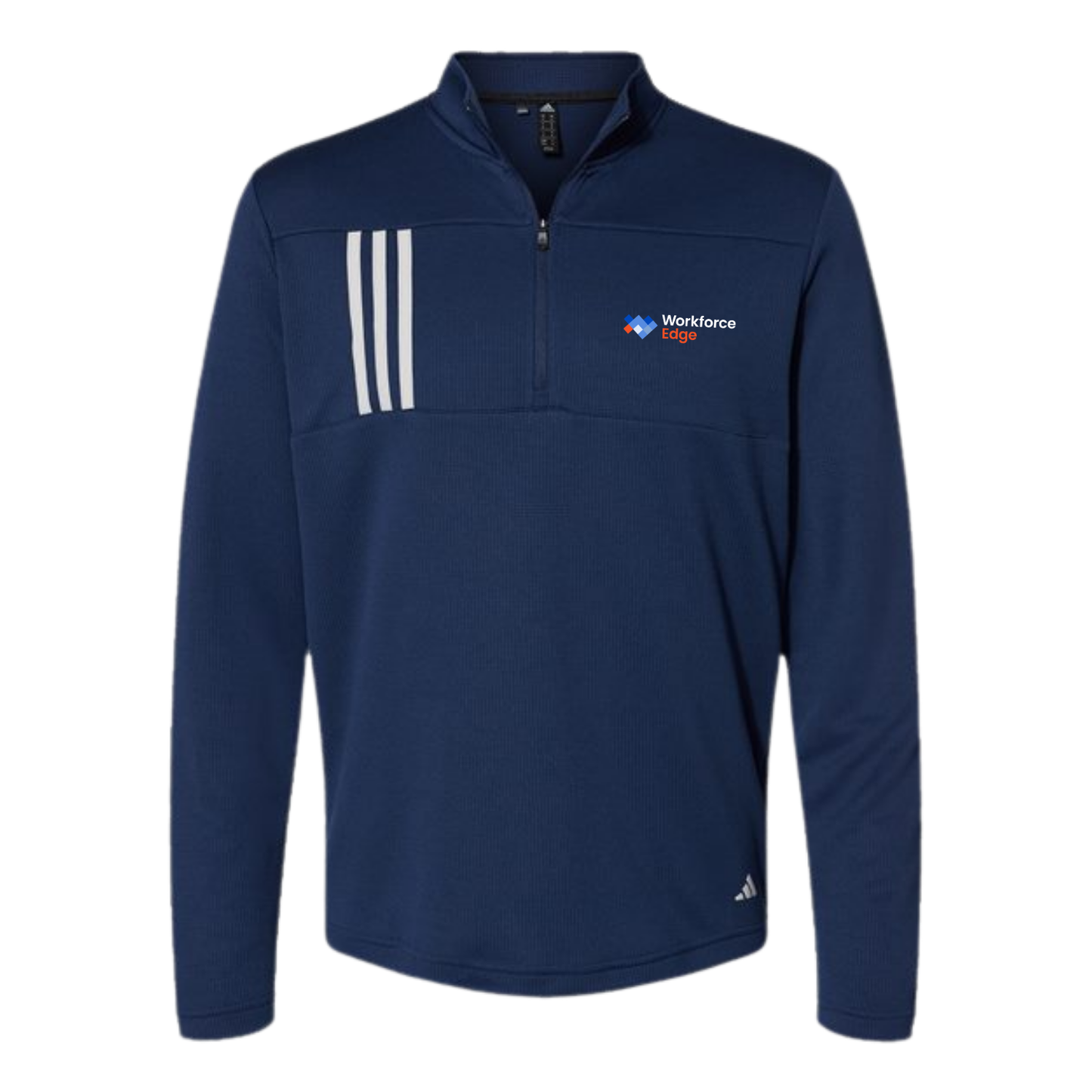 NEW Adidas 3-Stripes Double Knit Quarter-Zip Pullover - Team Navy Blue/Grey Two