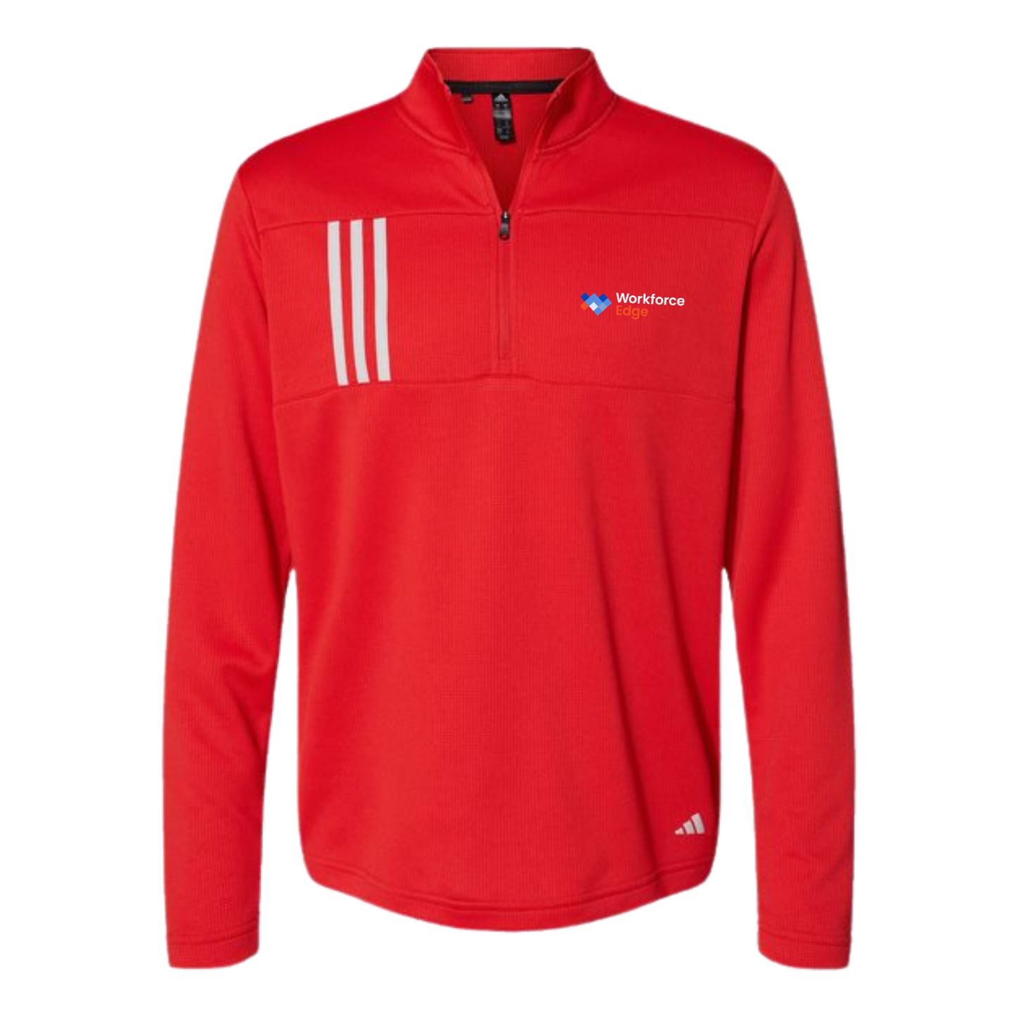 NEW Adidas 3-Stripes Double Knit Quarter-Zip Pullover - Team Collegiate Red/Grey Two