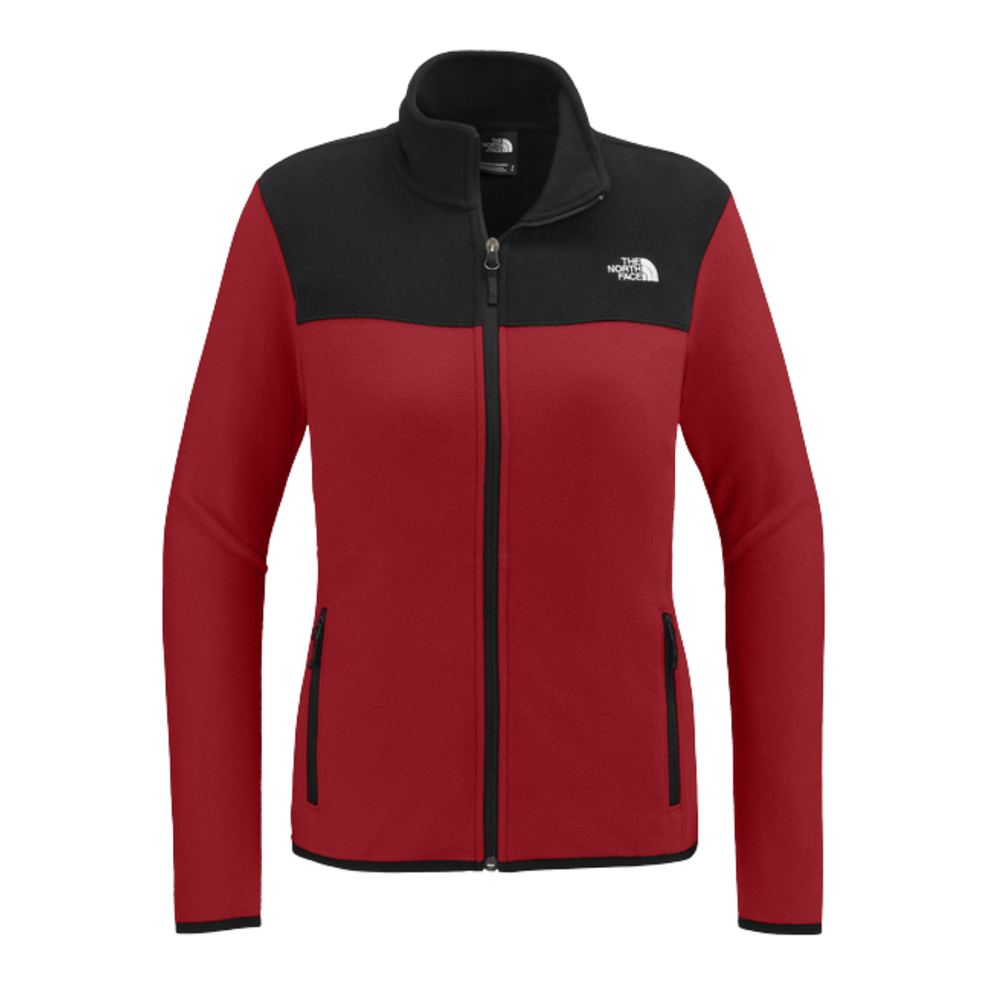NEW The North Face® Ladies Glacier Full-Zip Fleece Jacket - Rage Red/TNF Black