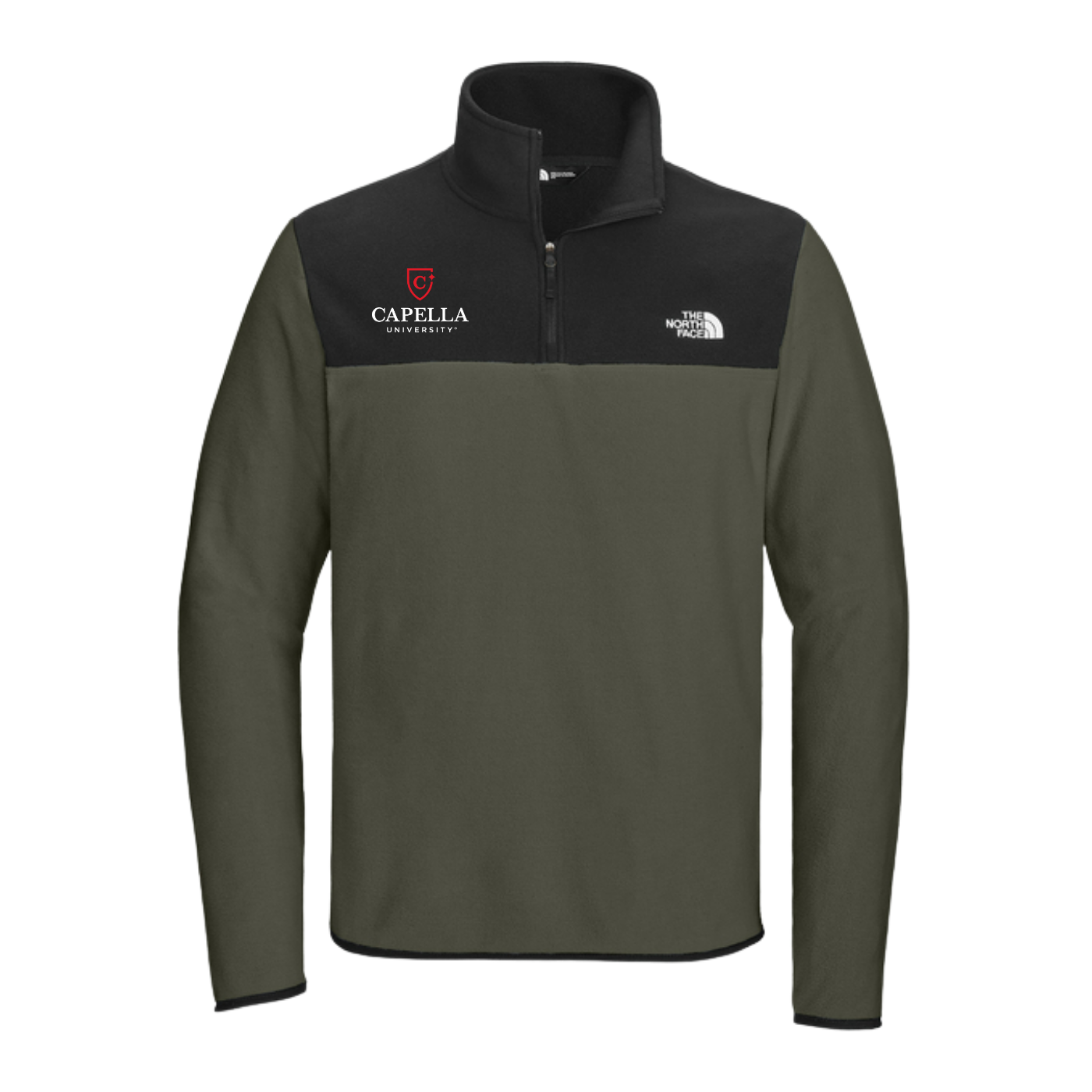 NEW The North Face® Glacier 1/4-Zip Fleece - New Taupe Green/TNF Black