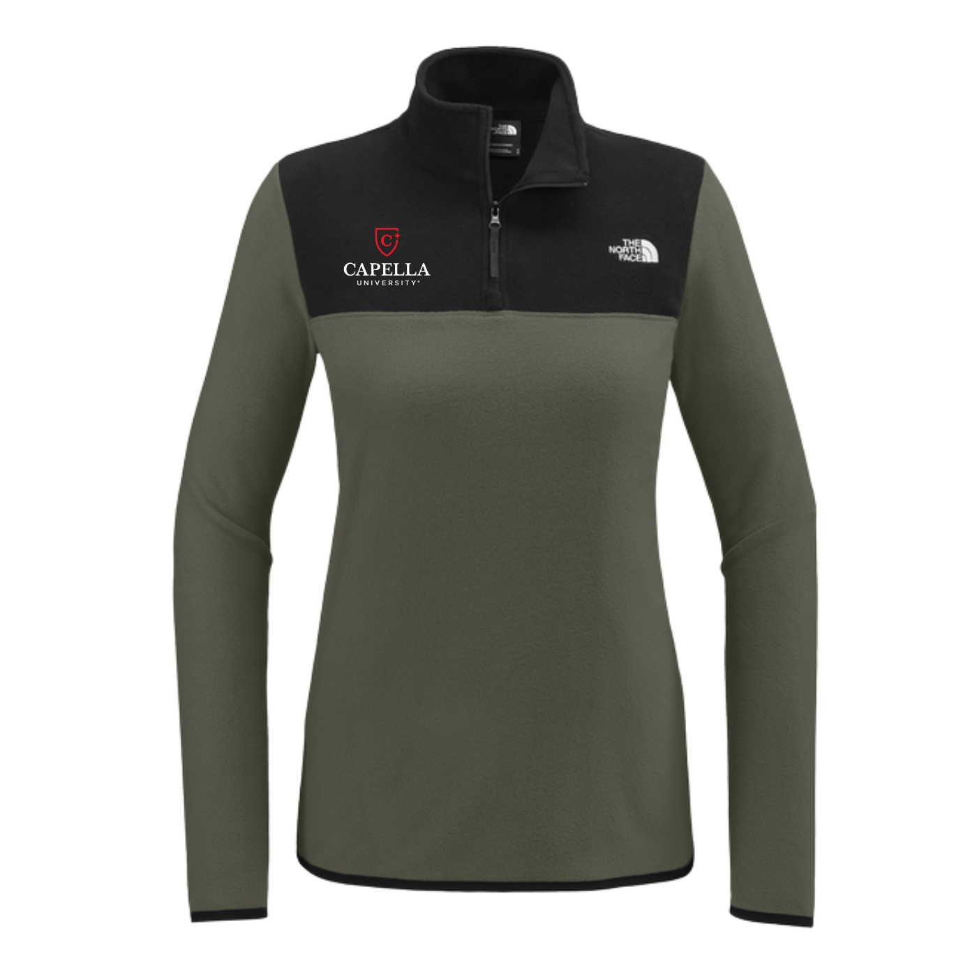 NEW The North Face® Ladies Glacier 1/4-Zip Fleece - New Taupe Green/TNF Black