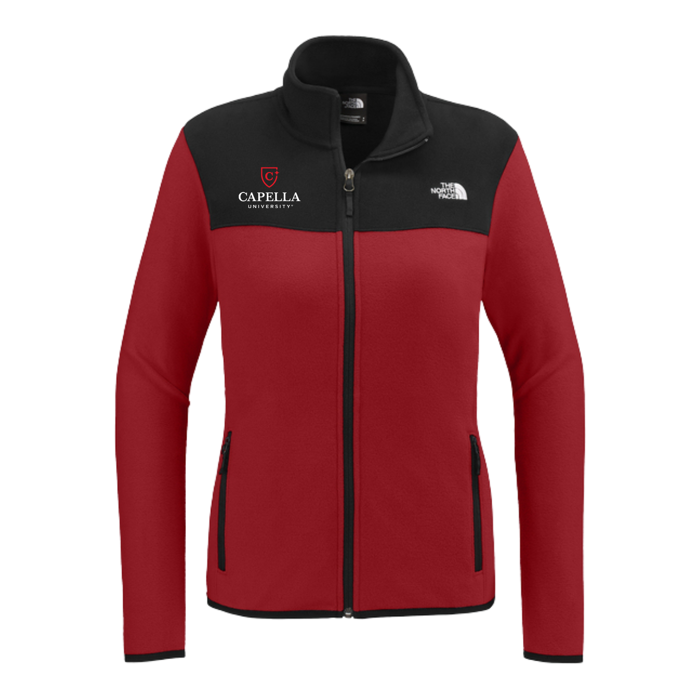 NEW The North Face® Ladies Glacier Full-Zip Fleece Jacket - Rage Red/TNF Black