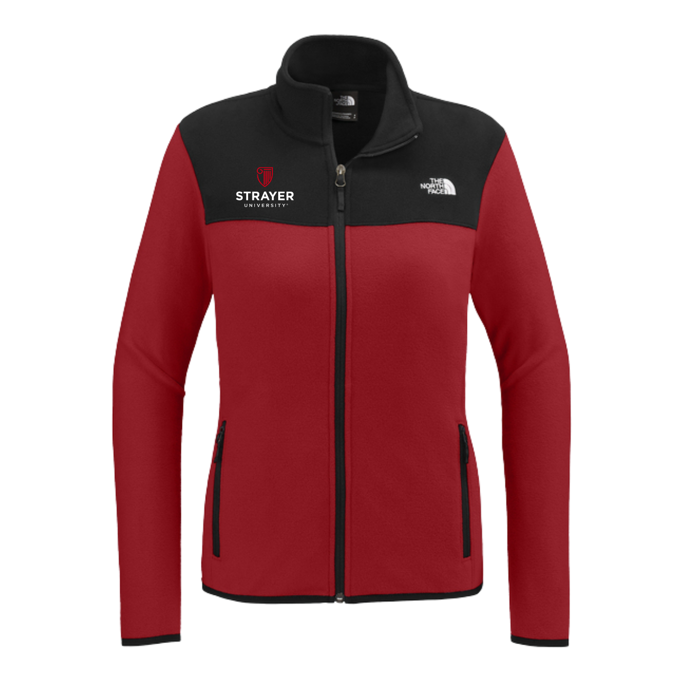 NEW The North Face® Ladies Glacier Full-Zip Fleece Jacket - Rage Red/TNF Black