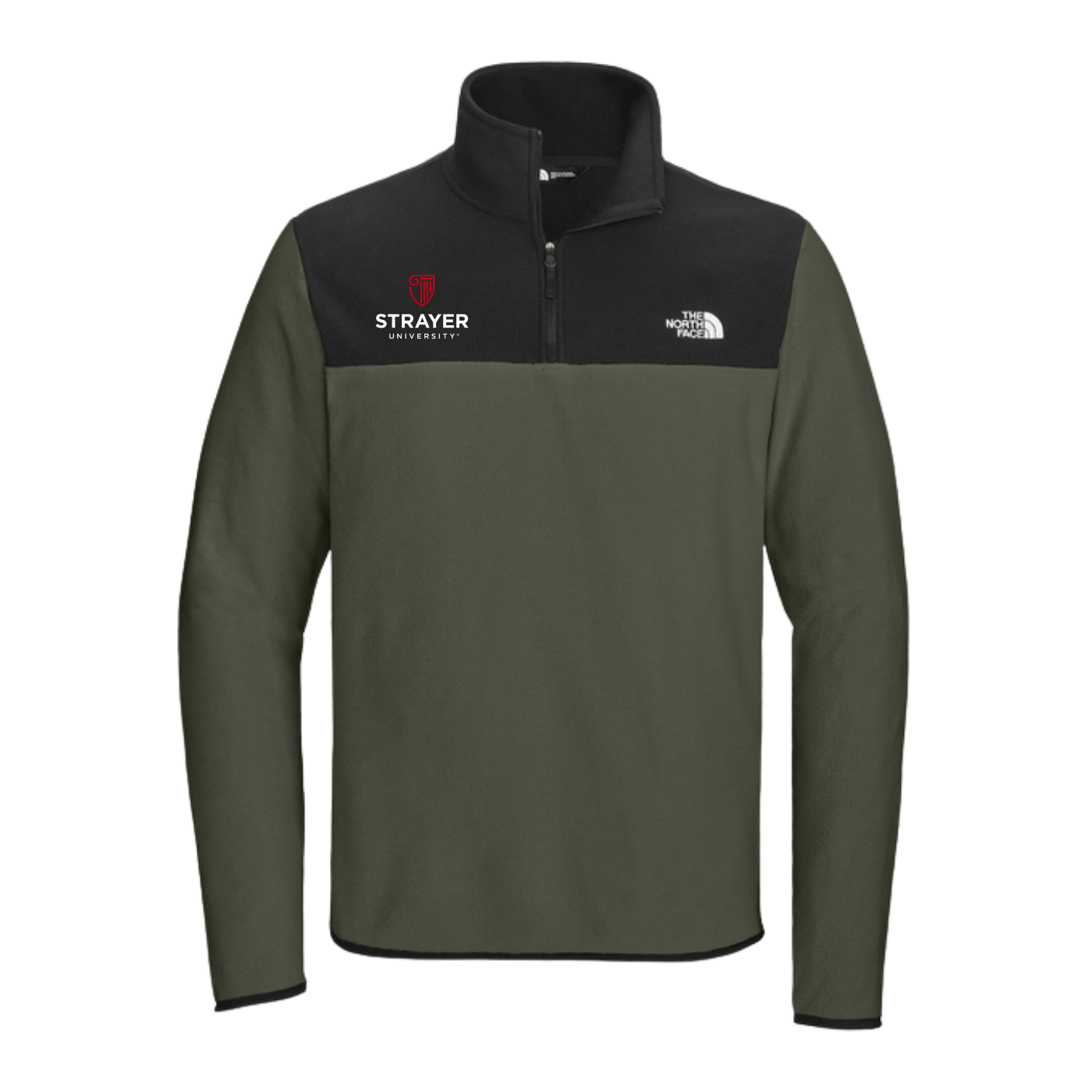 NEW The North Face® Glacier 1/4-Zip Fleece - New Taupe Green/TNF Black