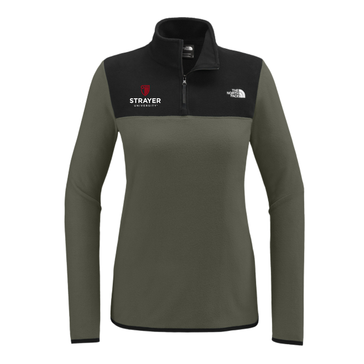 NEW The North Face® Ladies Glacier 1/4-Zip Fleece - New Taupe Green/TNF Black