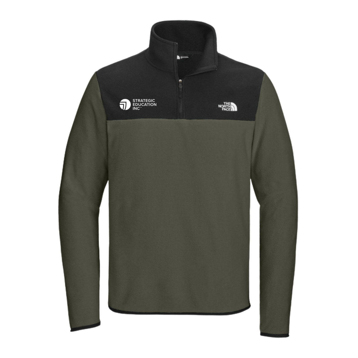 NEW The North Face® Glacier 1/4-Zip Fleece - New Taupe Green/TNF Black