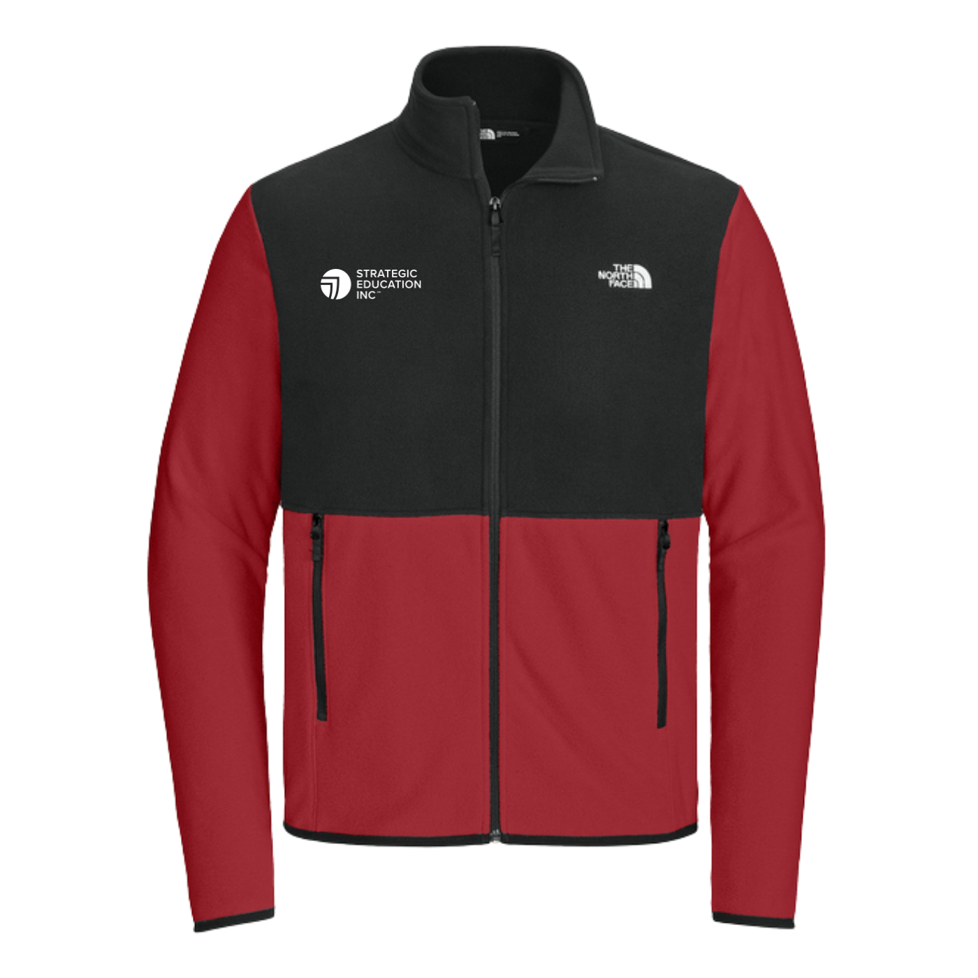 NEW The North Face® Glacier Full-Zip Fleece Jacket) - Rage Red/TNF Black