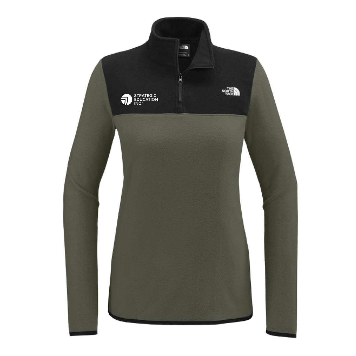 NEW The North Face® Ladies Glacier 1/4-Zip Fleece - New Taupe Green/TNF Black