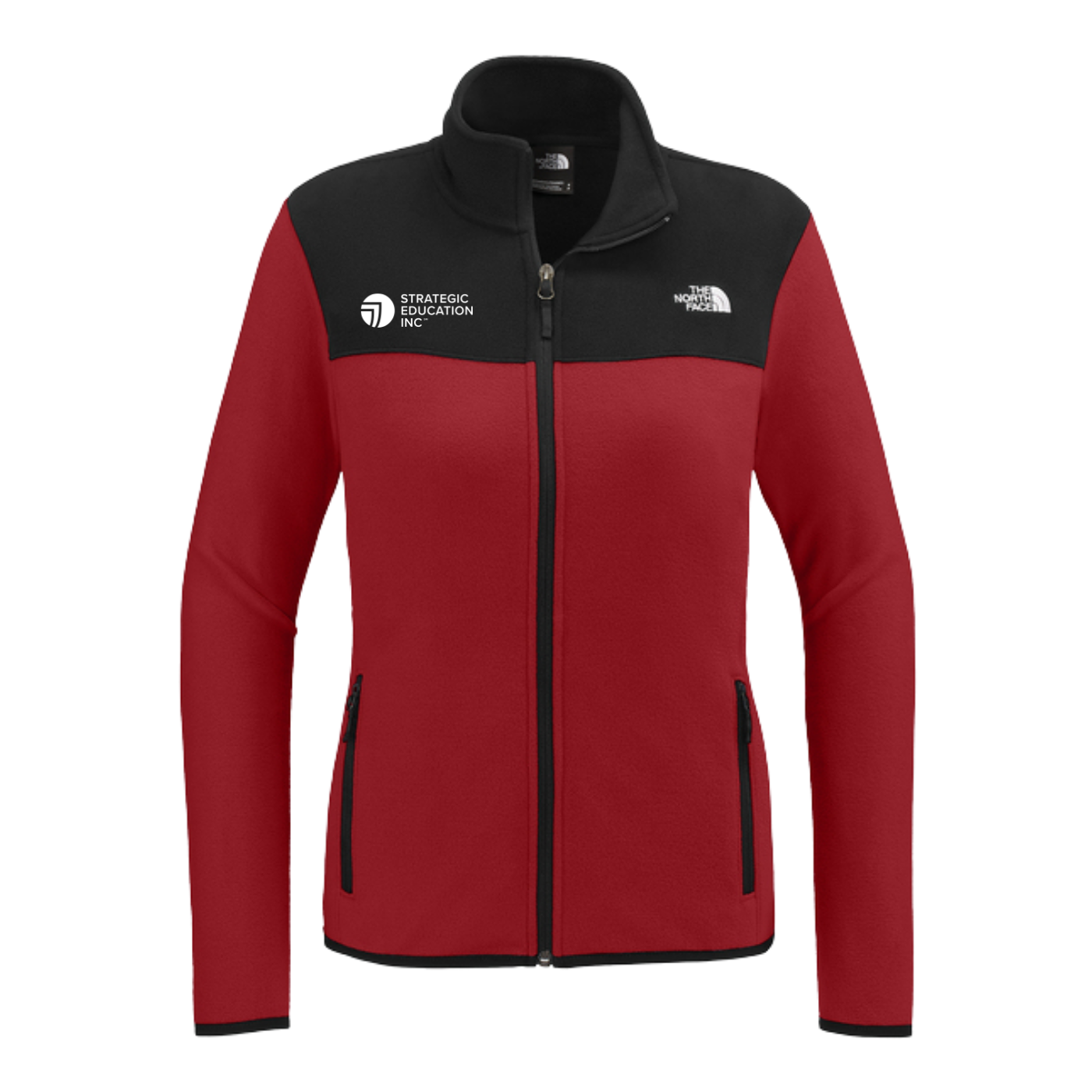 NEW The North Face® Ladies Glacier Full-Zip Fleece Jacket - Rage Red/TNF Black
