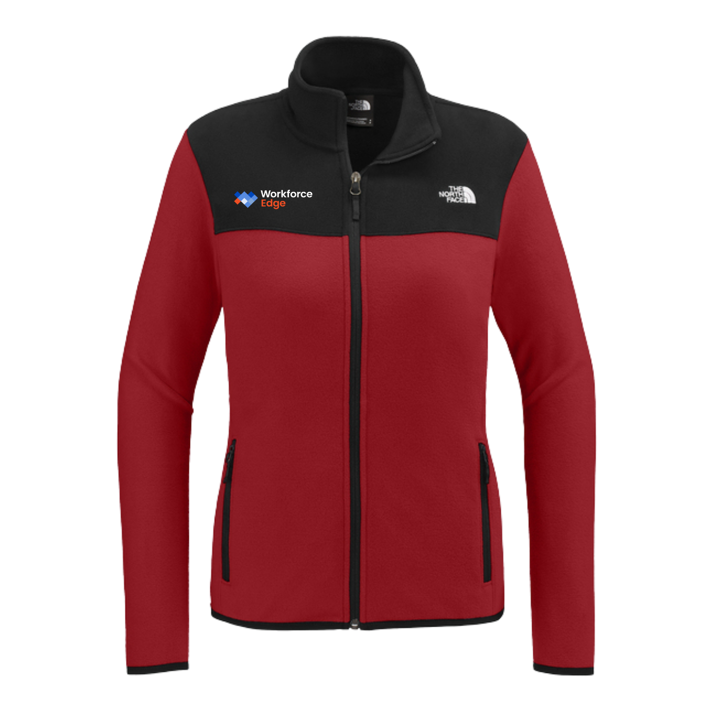 NEW The North Face® Ladies Glacier Full-Zip Fleece Jacket - Rage Red/TNF Black