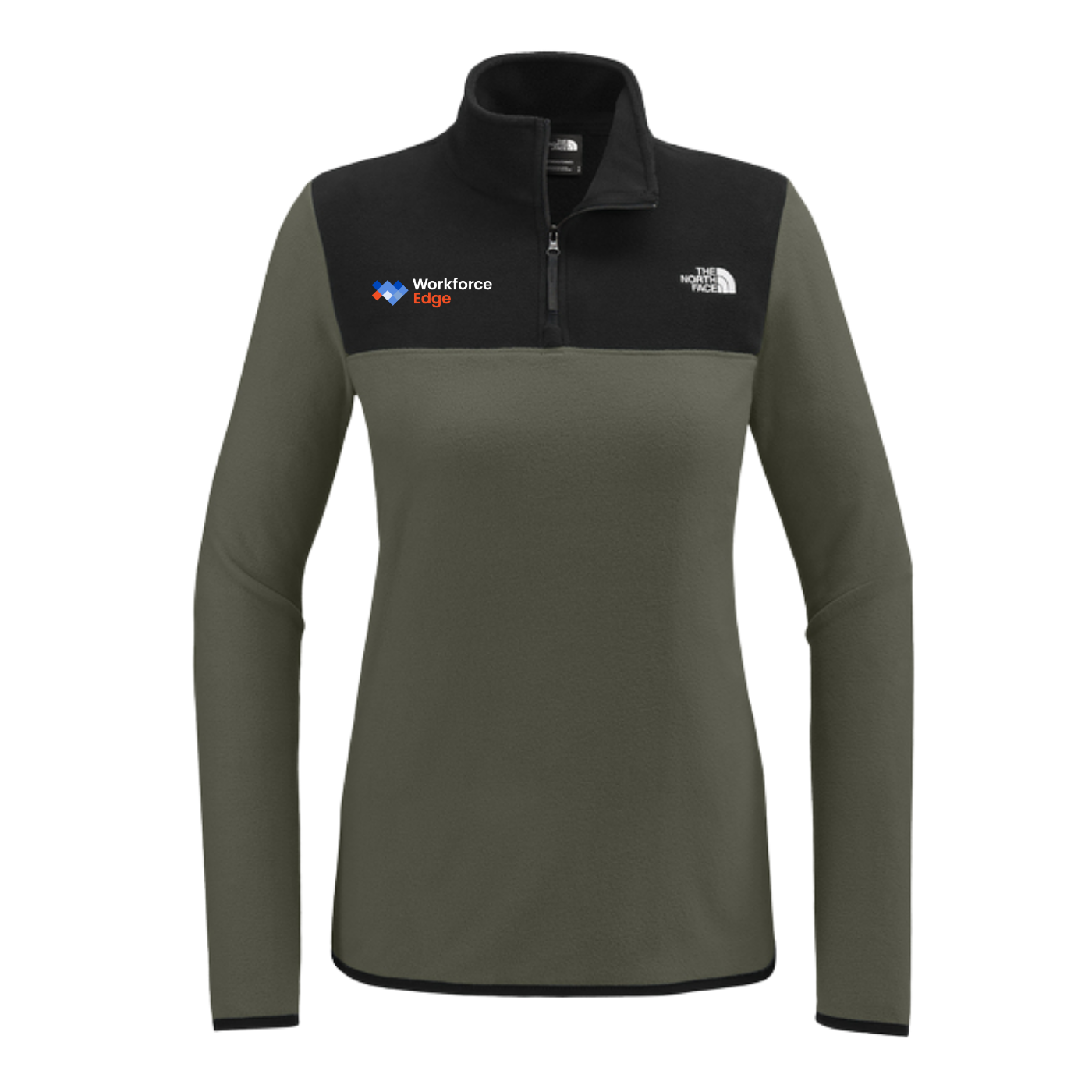 NEW The North Face® Ladies Glacier 1/4-Zip Fleece - New Taupe Green/TNF Black