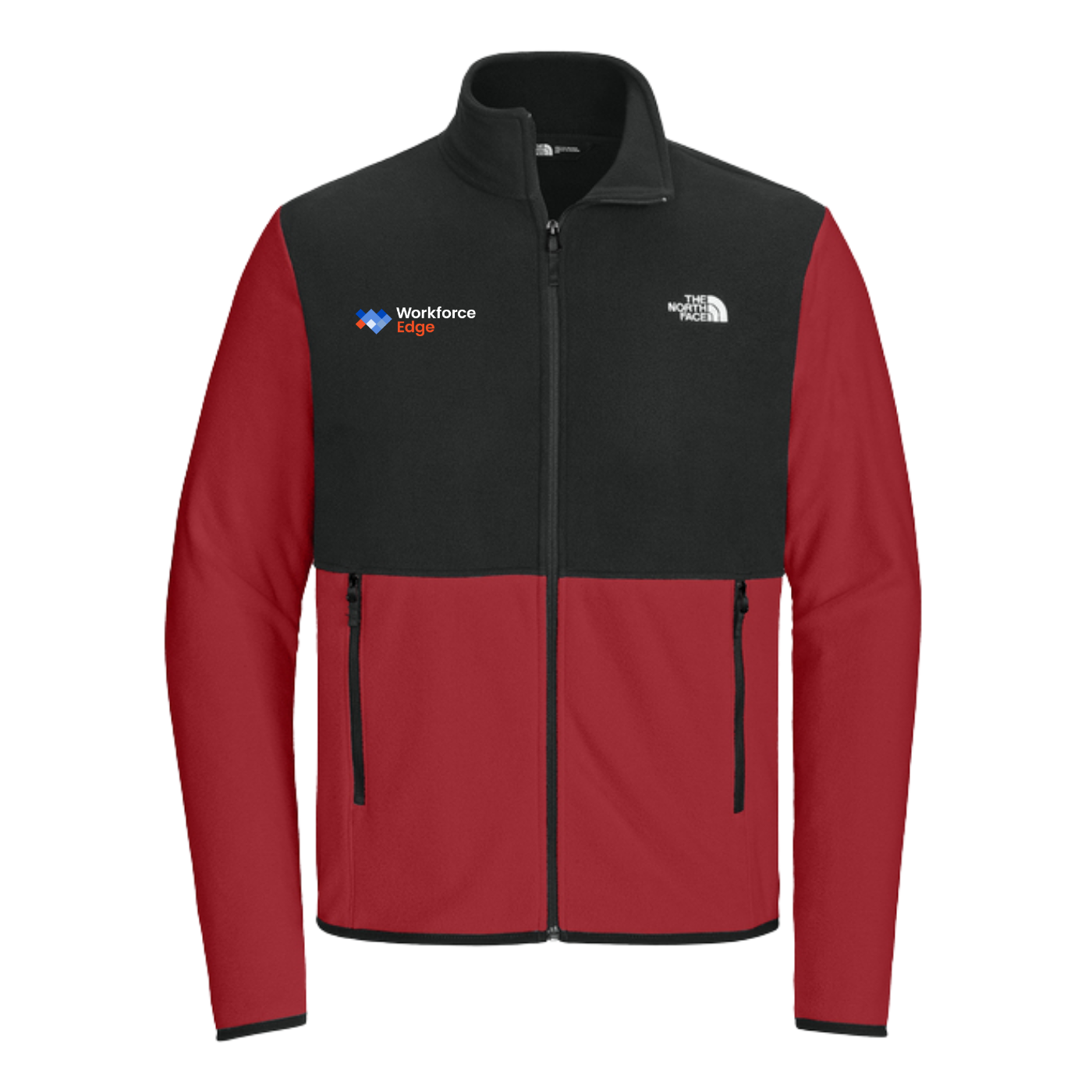 NEW The North Face® Glacier Full-Zip Fleece Jacket) - Rage Red/TNF Black
