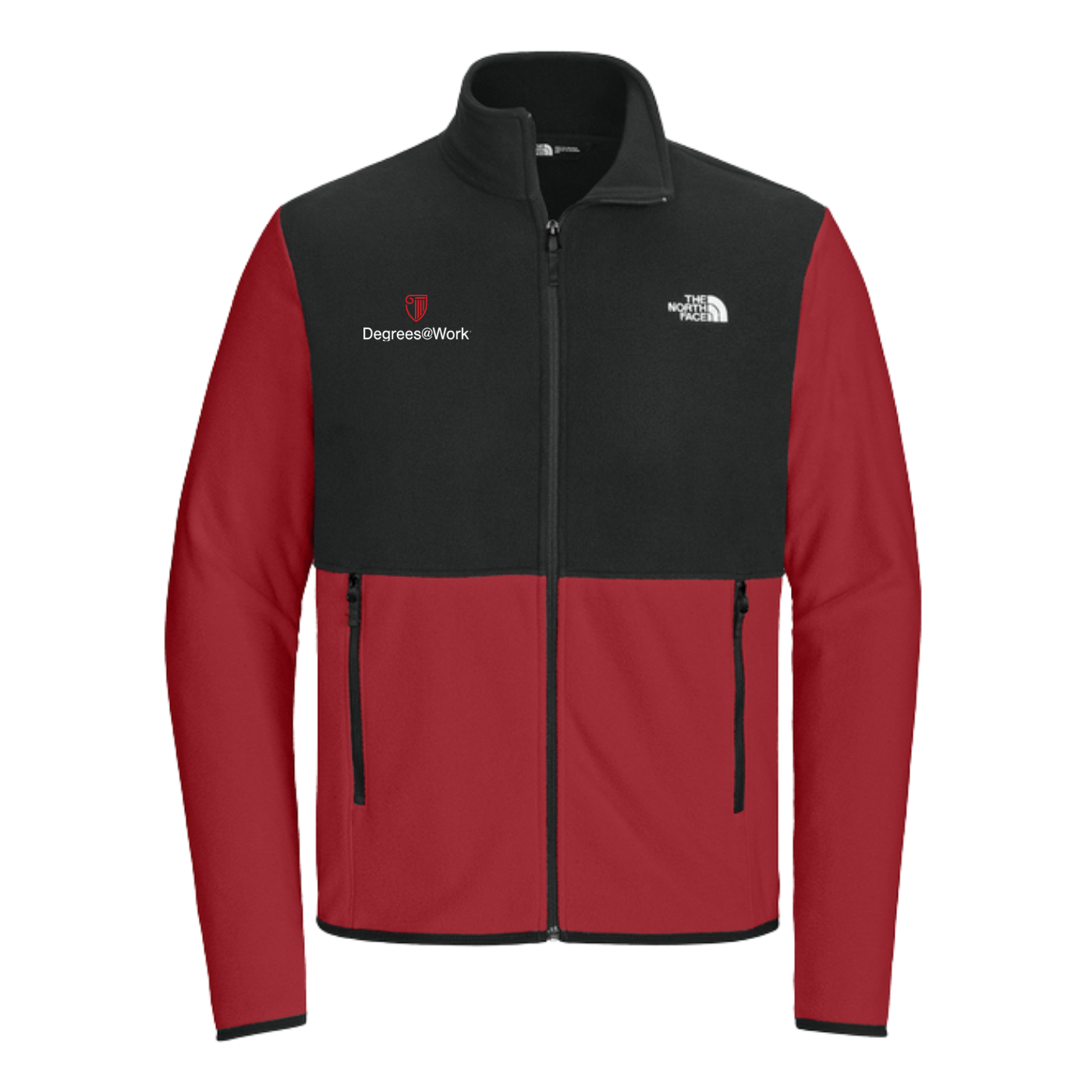 NEW The North Face® Glacier Full-Zip Fleece Jacket) - Rage Red/TNF Black