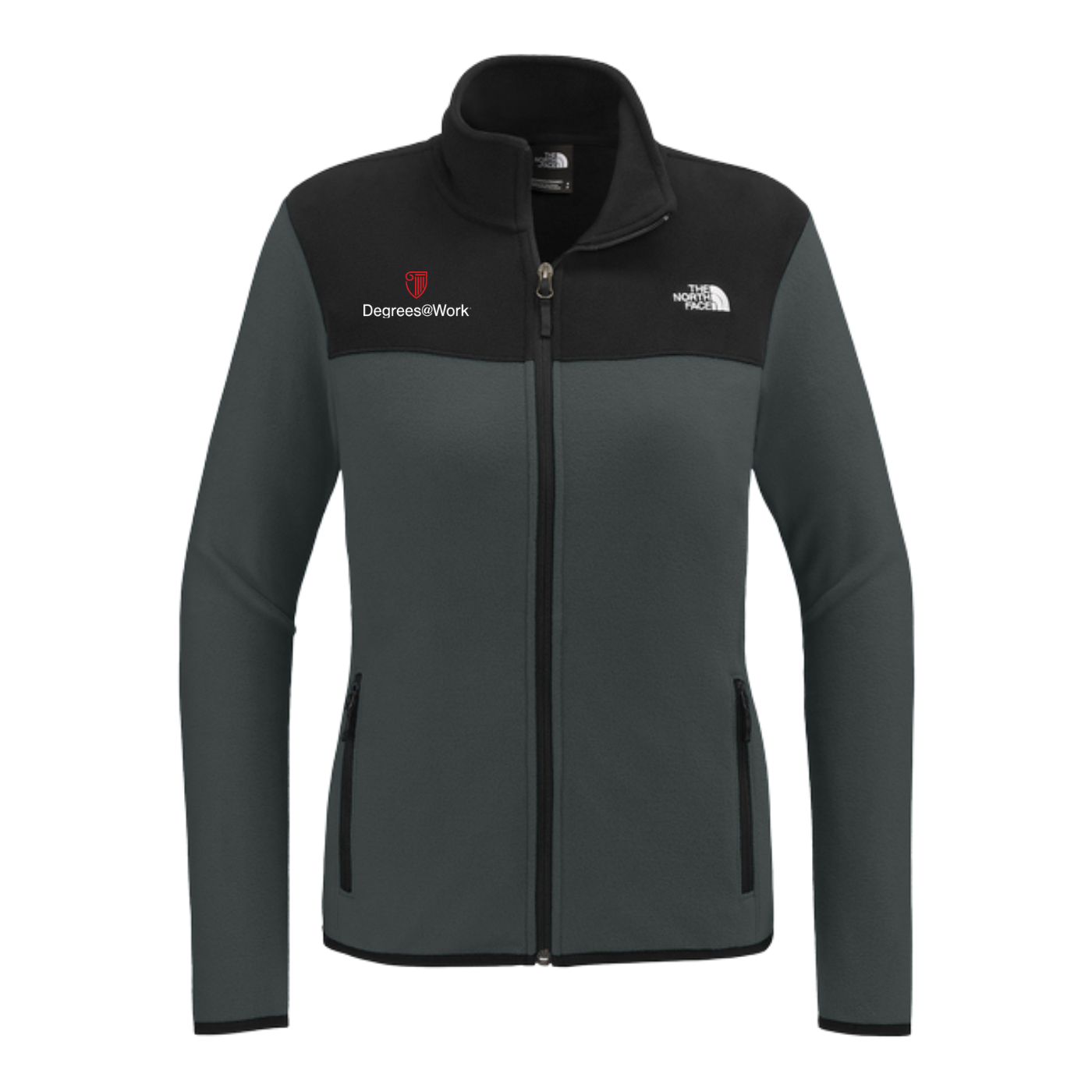 NEW The North Face® Ladies Glacier Full-Zip Fleece Jacket - Asphalt Grey/TNF Black