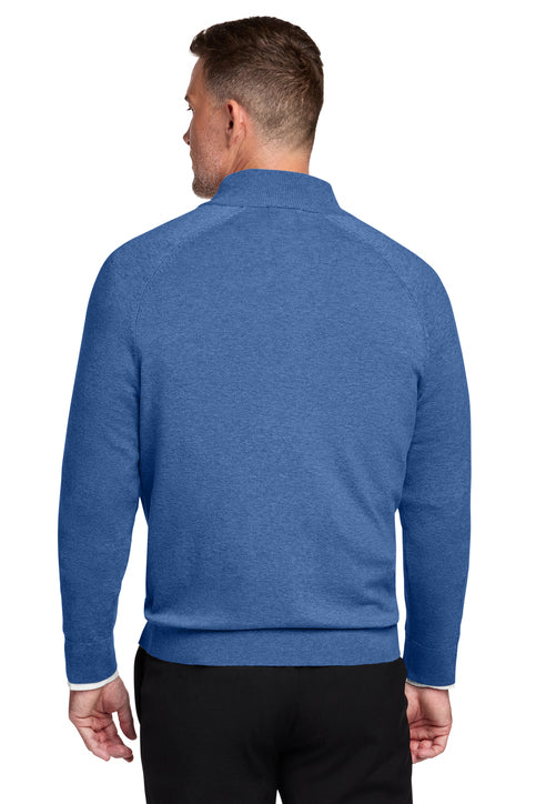 Brooks Brothers® Cotton Stretch 1/4-Zip Sweater - Charter Blue Heather
