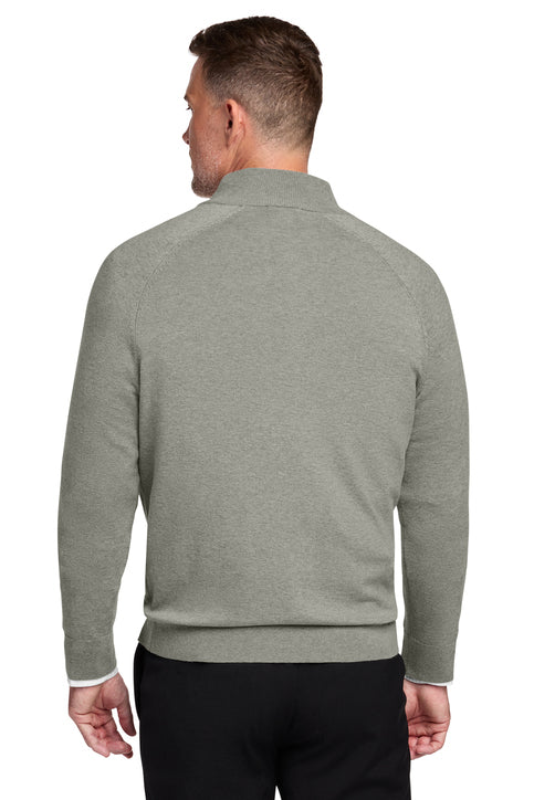 Brooks Brothers® Cotton Stretch 1/4-Zip Sweater - Light Shady Grey Heather