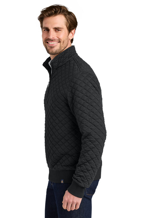NEW Brooks Brothers® Diamond Quilt 1/4-Zip - Deep Black