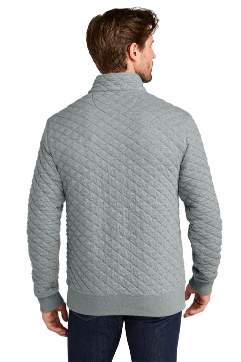 NEW Brooks Brothers® Diamond Quilt 1/4-Zip - Light Shadow Grey Heather