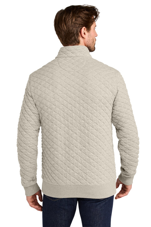 NEW Brooks Brothers® Diamond Quilt 1/4-Zip - Oatmeal Heather