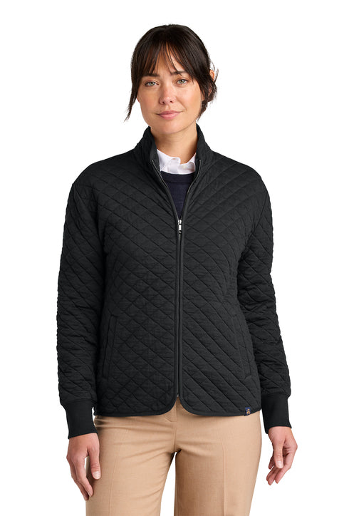 NEW Brooks Brothers® Women’s Diamond Quilt Full-Zip - Deep Black