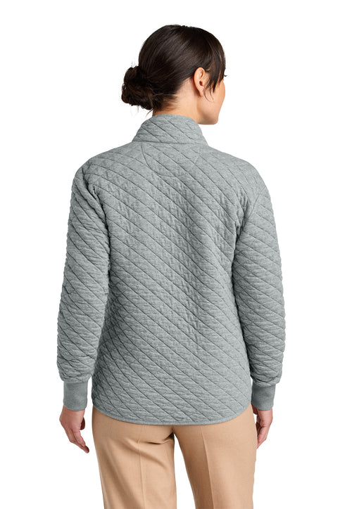 NEW Brooks Brothers® Women’s Diamond Quilt Full-Zip - Light Shadow Grey Heather