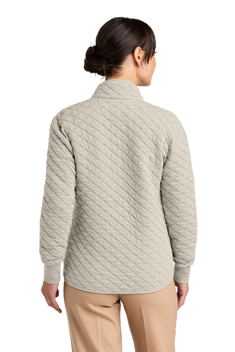 NEW Brooks Brothers® Women’s Diamond Quilt Full-Zip - Oatmeal Heather