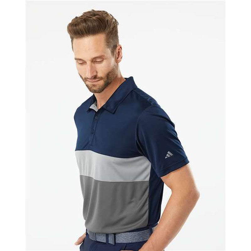 NEW Adidas Merch Block Polo - Collegiate Navy/Grey Three/Grey Five