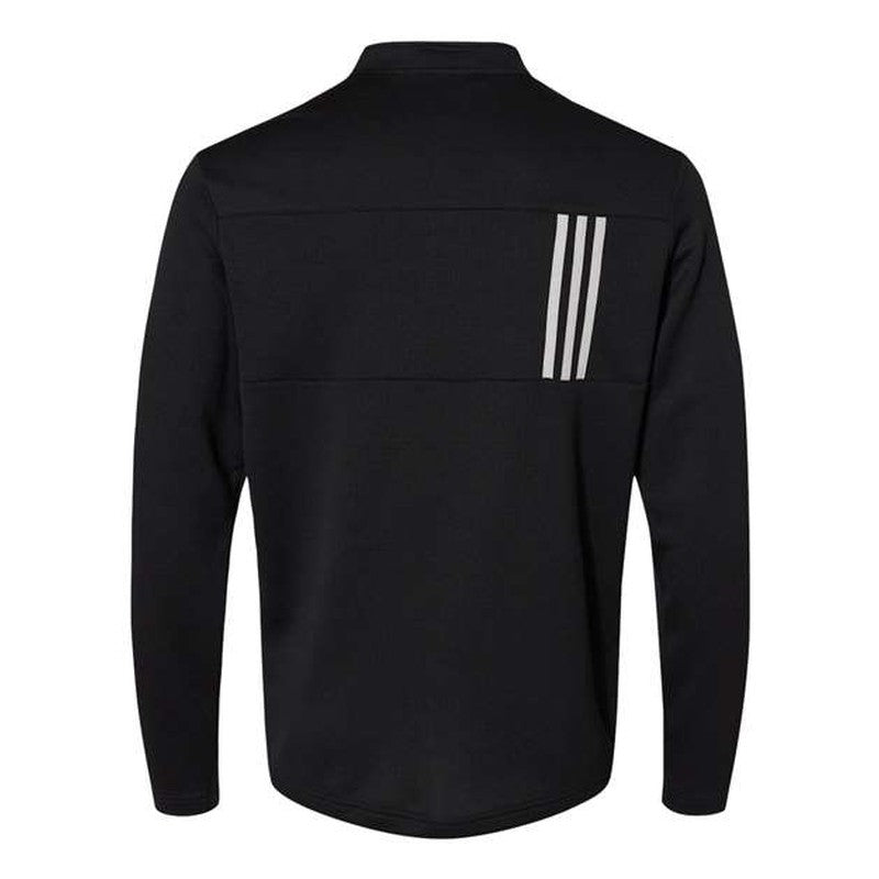 NEW Adidas 3-Stripes Double Knit Quarter-Zip Pullover - Black/Grey Two