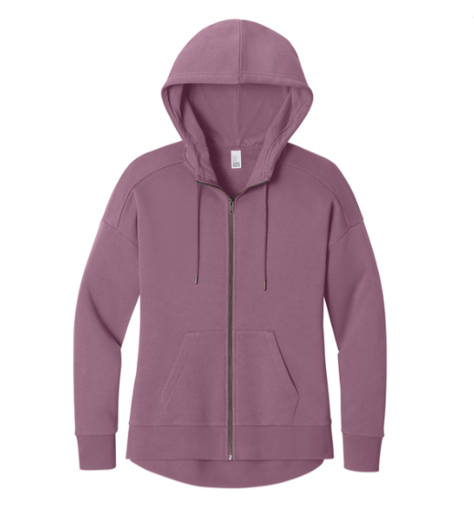 District® Women’s Perfect Weight® Fleece Drop Shoulder Full-Zip Hoodie - Orchid Haze